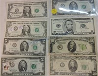 US currency lot: 1995 $1 FRN autographed by