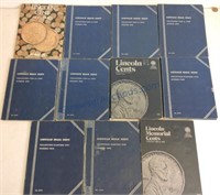 Lot of 11 Lincoln cent albums: 6 - 1909-40,