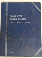 Peace dollar album 1921-35, 20 coins