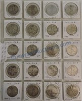 Page of 20 Walking Liberty halves, 1934-47