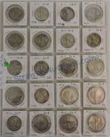 Page of 20 Walking Liberty halves, 1942-46