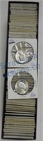 Lot of 87 silver Washington quarters in 2x2's,