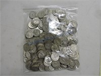 Bag of 250 silver Washington quarters