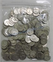 Bag of 188 silver Washington quarters