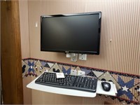 Asus 20" monitor, keyboard, wall mounts,