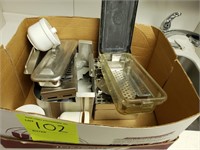 misc stainless trays & containers