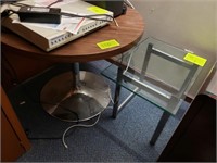 glass end table, round table