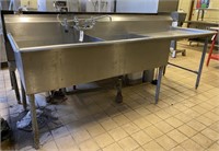 Stainless Double Table with Prep Area