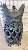 Vintage Cast Iron Owl Lantern marked W