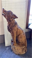 Wood carved coyote  26”