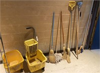 Mop buckets, brooms and mop handles
