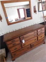 8-Drawer dresser, mirror, candle holders