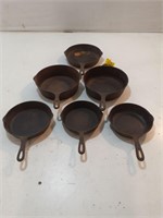 6 Cast Iron Skillets