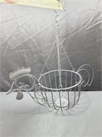 Metal Hanging Rooster Basket