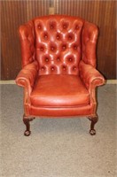 Leather Wingback  Button Tuck Chair w/ Nailhead