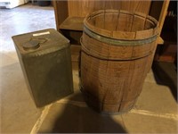 Square Tin Storage Can, Vintage Nail Keg
