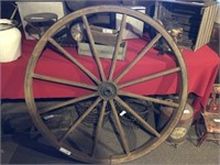 Vintage Wooden Spoke Wheel with Iron Band