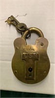 USN Old English Brass Lock & Key