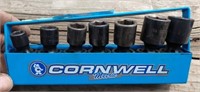 Cornell 3/8" high impact jointed metric sockets