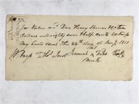 1811 Indiana Territory Due Notice