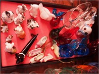 25 figurines including porcelain and glass animals