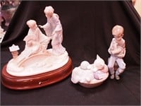 Three porcelain figurines: two
