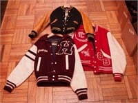 Three letterman jackets; one from Chatham