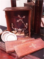 Communion set in oak box (as-is)