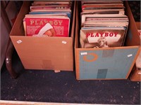 Two boxes of 1970s Playboy magazines