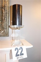 Crystal Candle Holder (6" Tall) with Candle (R1)