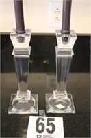 Pair of Shannon Crystal 10" Tall Candle Holders