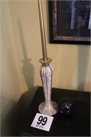 14" Tall Candle Stick & Decorative Ball (R3)