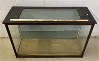 Antique Wood & Glass Ship Diorama Case