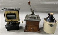 Country Lot: Coffee Grinder, Miniature Jug..