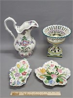 Decorative Porcelain Grouping: Blue Ridge & More