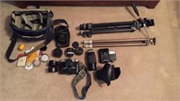 Cameras & Tripods, Assorted Lenses