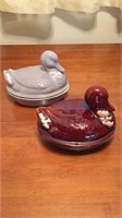 Two Hull Ceramic Duck Casseroles