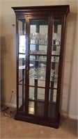 Glass Front Lighted Mirrored China Cabinet