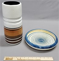 2 Pc Mid Century Art Pottery Grouping