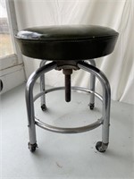 Vintage retro green vinyl stool