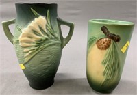 2 Pc Roseville Art Pottery Grouping Inc Pinecone