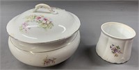 Vitreous Porcelain Commode Pot and Lid As Is
