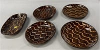 5 Pc Grouping of Jeff White Redware Pottery