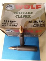 .223 REM 55 GR. FMJ MILITARY CLASSIC CARTIDGES