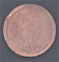 1843 Braided Hair Copper Large Cent