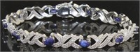 Genuine 5.00 ct Sapphire & Diamond Accent Bracelet