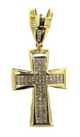 14kt Gold 3.25 ct Diamond Cross Pendant