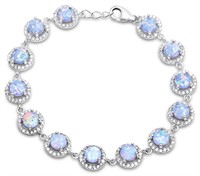 Gorgeous Round 12.00 ct White Opal Bracelet