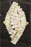 14kt Gold Marquise 2.75 ct Diamond Cocktail Ring