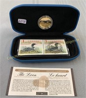 The Loon commemorative 2 stamps and coin set
